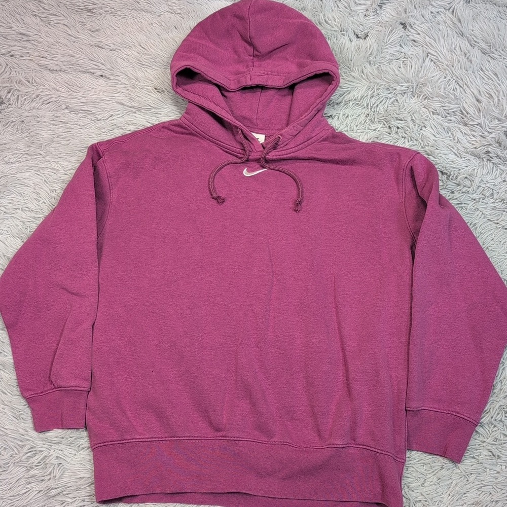 Nike Sweatshirt Womens M Purple Hoodie Logo Center Swoosh Athletic Active Wear